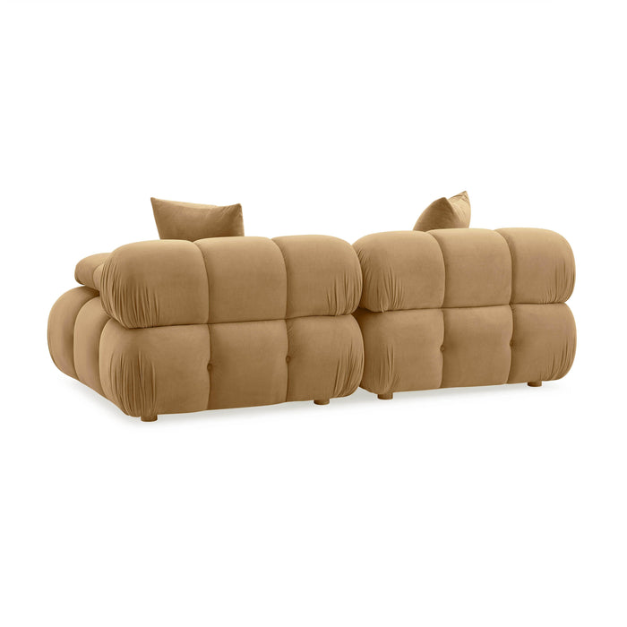 Calliope - Performance Velvet Modular Loveseat - Cafe Au Lait