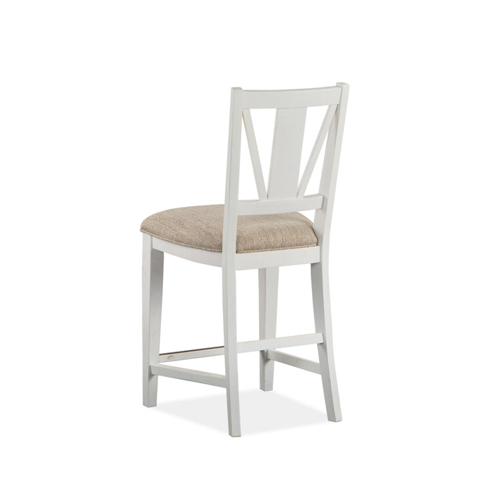 Heron Cove - Counter Chair With Upholstered Seat (Set of 2) - Chalk White