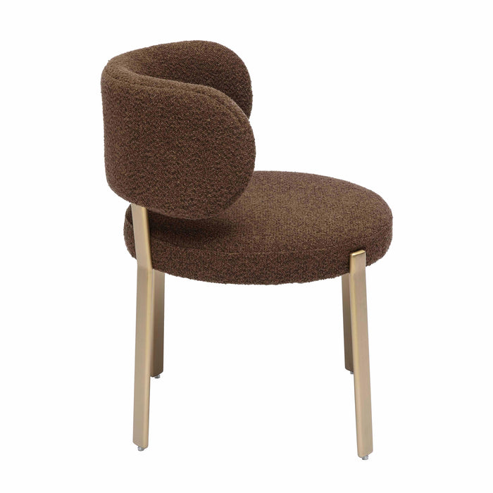 Margaret - Performance Boucle Dining Chair - Chocolate Brown