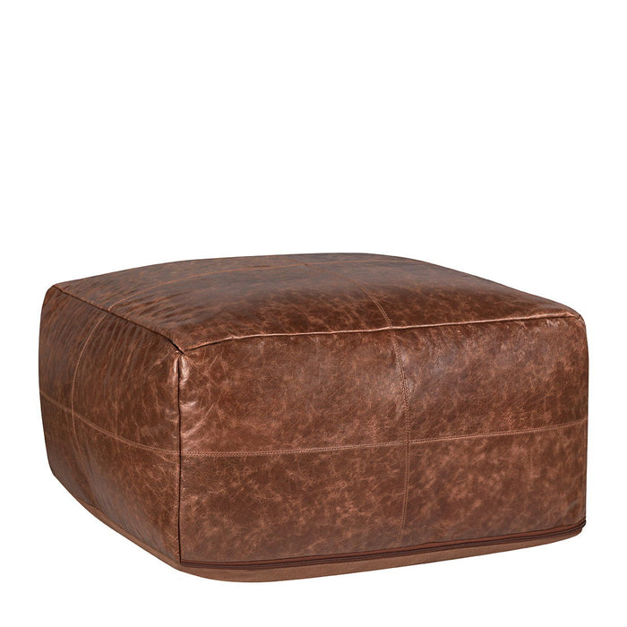 Poufs - Leather Kona Pouf - Brown