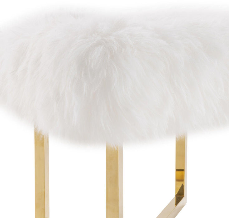 Nomo - Sheepskin Bench - White