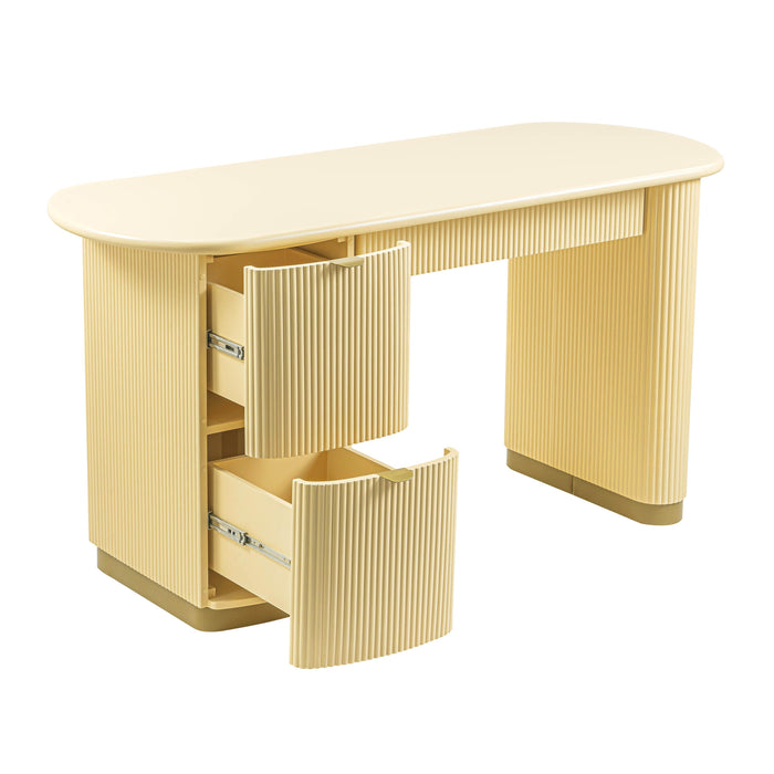 Francesca - 3-Drawer Desk - Yellow Peach