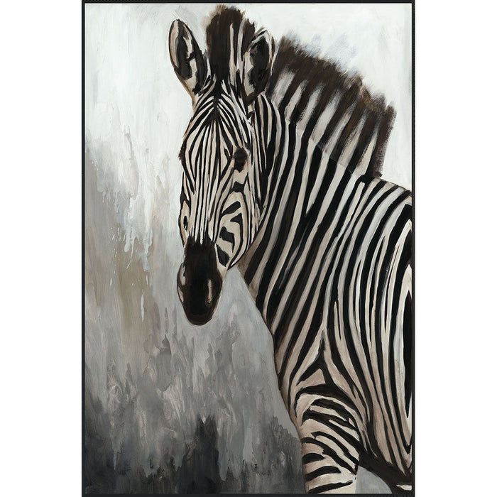 Zebra - Painting 48' x 72' By Buddy Whitlock - Black