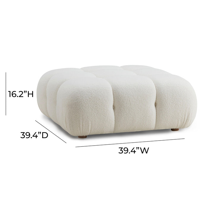 Calliope - Vegan Shearling Modular Ottoman - Cream