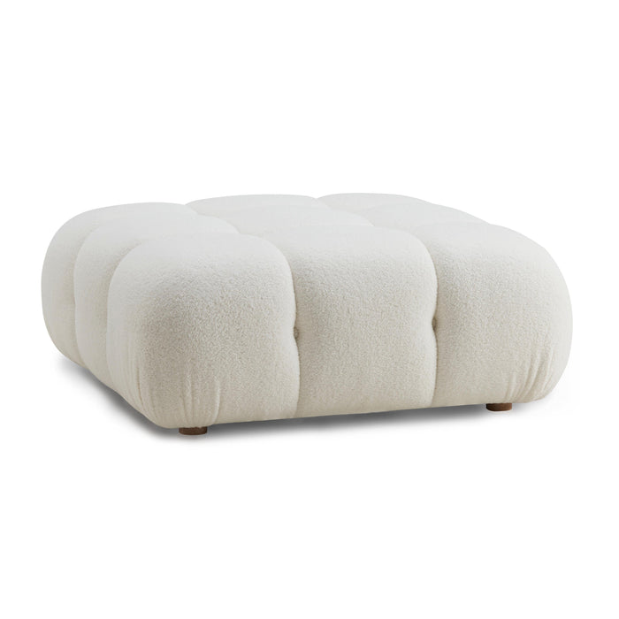 Calliope - Vegan Shearling Modular Ottoman - Cream