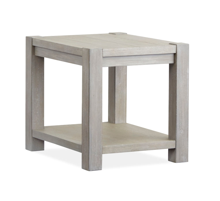 Burgess - Rectangular End Table - Calico Grey