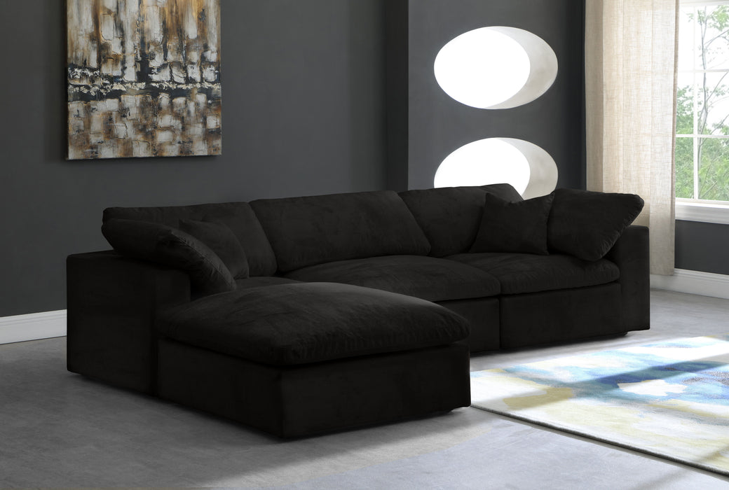 Cozy - Modular Sectional 4 Piece Cloud - Black