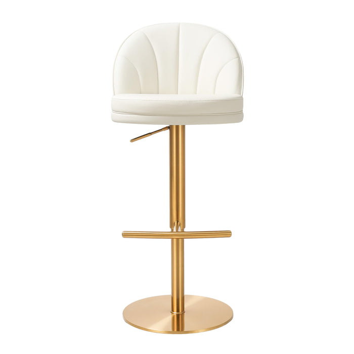 Venus - Adjustable Swivel Stool - Cream and Gold