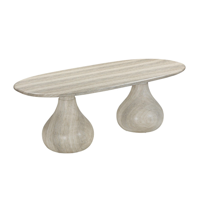 Smooch - Indoor / Outdoor Pedestal Dining Table - Travertine