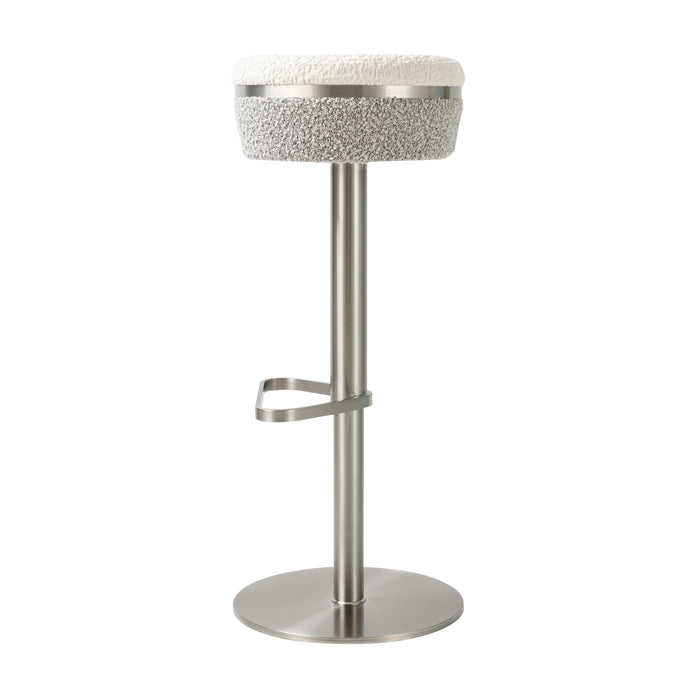 Astro - Boucle Adjustable Stool - White / Gray