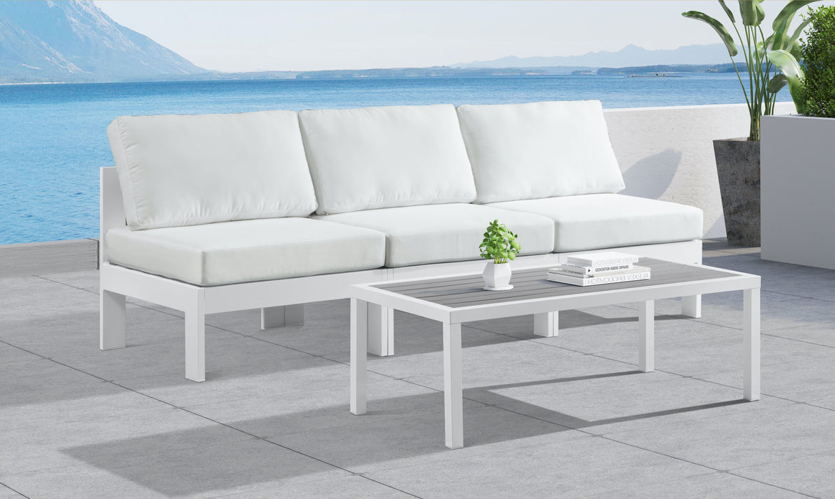 Nizuc - Outdoor Patio Modular Sofa - White - Fabric - Modern & Contemporary