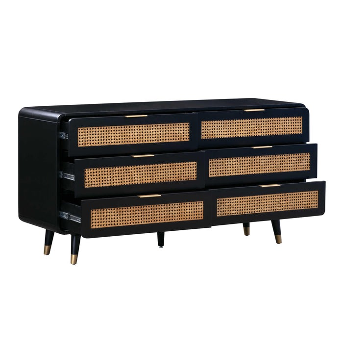 Christine - 6 Drawer Dresser - Black