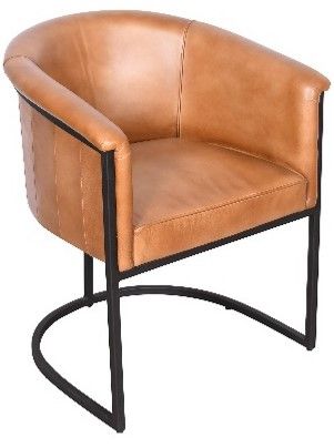 Hester - Leather Dining Chair - Tutor Brown