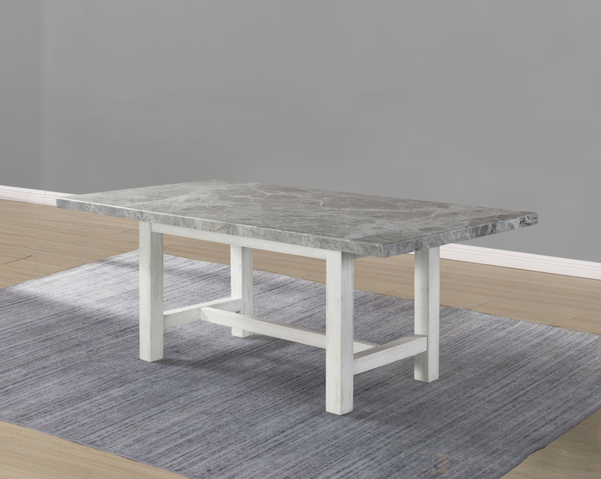 Canova - Gray Marble Top Dining - White