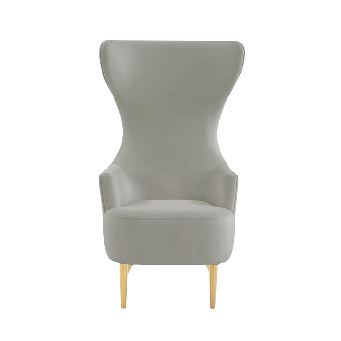 Julia - Velvet Channel Tufted Wingback Chair