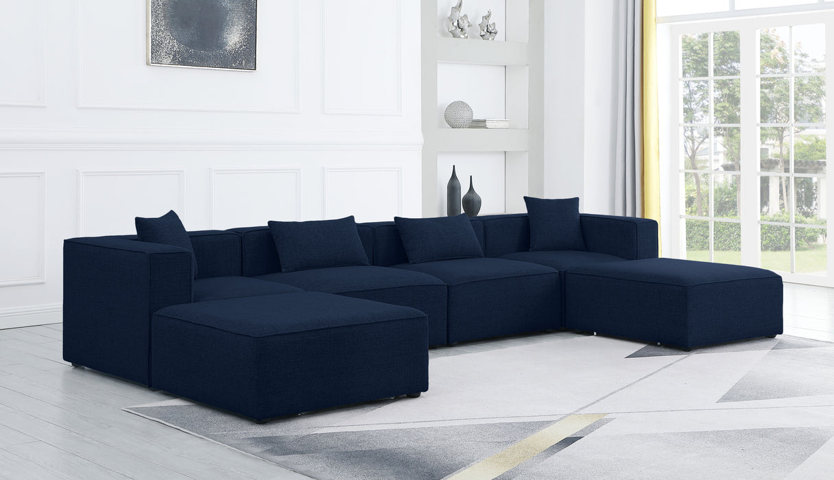 Cube - Modular Sectional 6 Piece - Navy - Modern & Contemporary