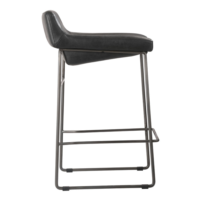 Starlet - Counter Stool Stool Leather (Set of 2) - Onyx Black