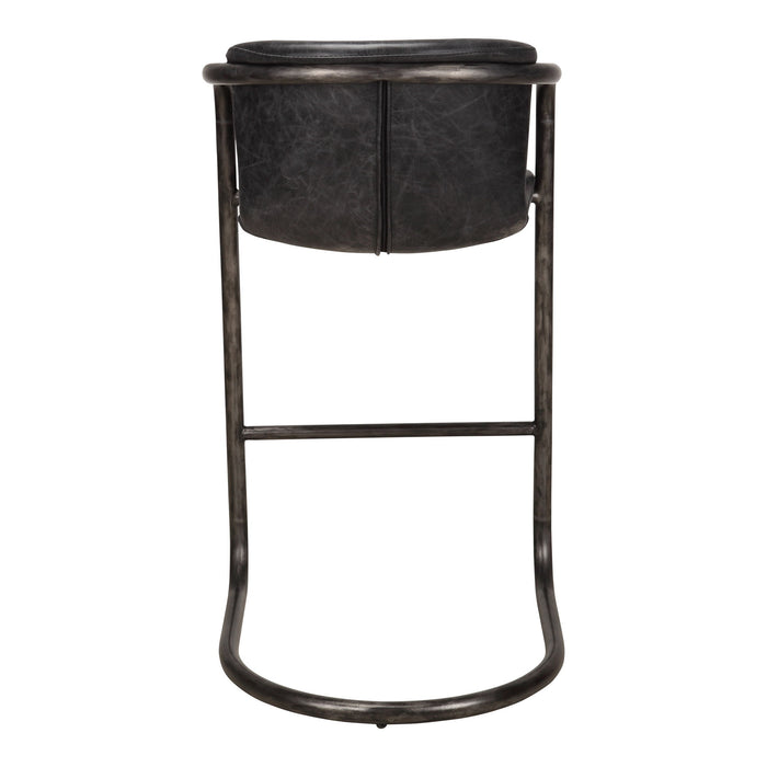 Freeman - Barstool Leather (Set of 2) - Onyx Black