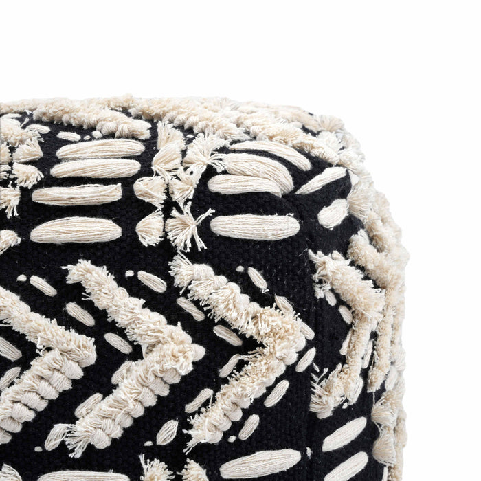 Mariel - Cotton Pouf - Black