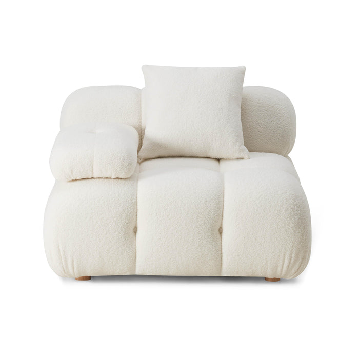 Calliope - Vegan Shearling Modular Corner Chair - Cream