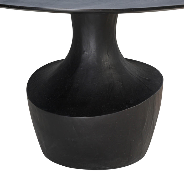 Gevra - Acacia & Faux Plaster Dining Table - Black