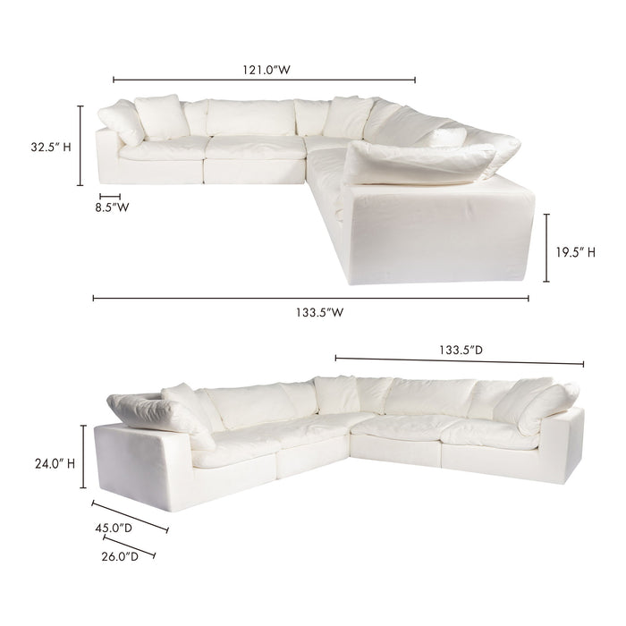 Clay - Classic L Modular Sectional Livesmart Fabric - Cream