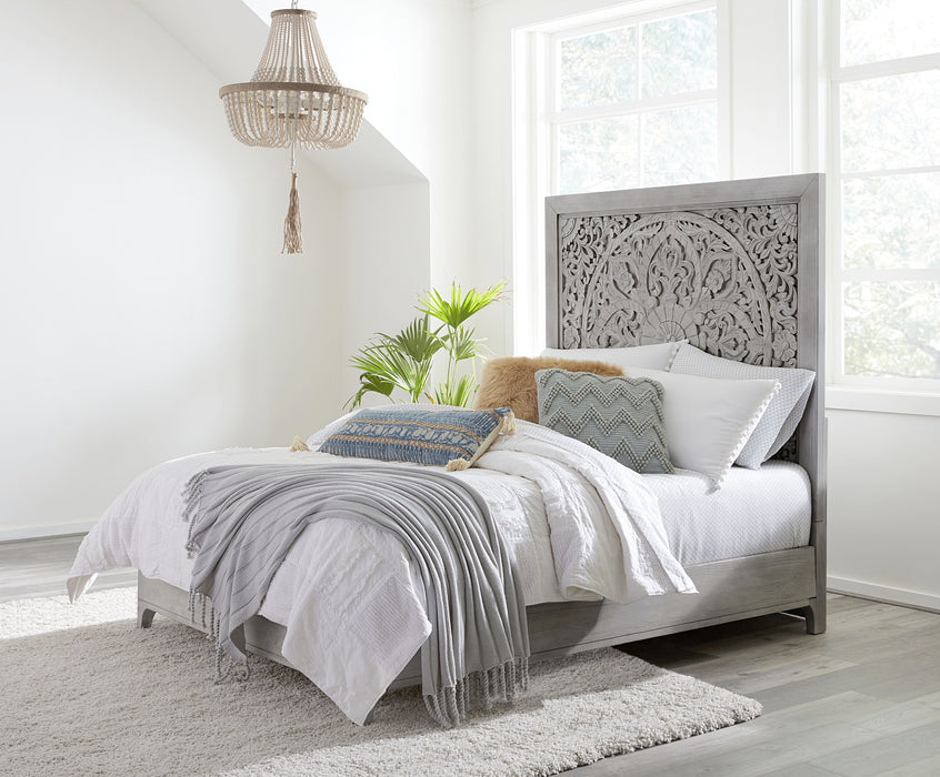 Boho Chic QN Bed - Wshd Wht