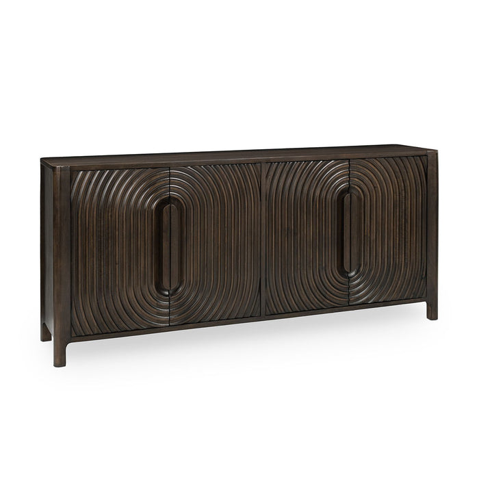 Colson - Mango Wood 4 Door Cabinet - Coffee Brown