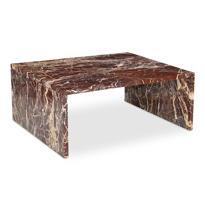 Rosa - Coffee Table - Rosso Levnato Marble