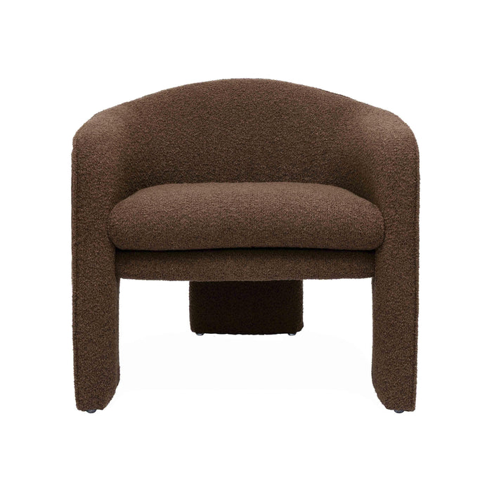 Marla - Boucle Accent Chair - Chocolate Brown