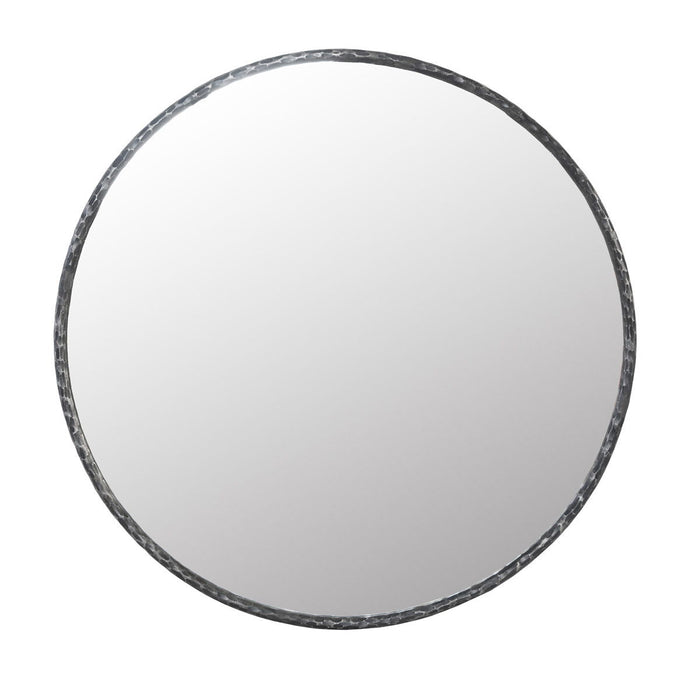 Howell - Round Mirror Hammered Metal - Black