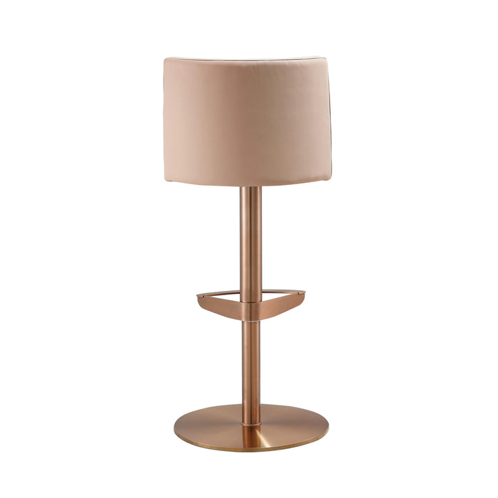 Loosha - Adjustable Stool - Cafe Au Lait And Rose Gold