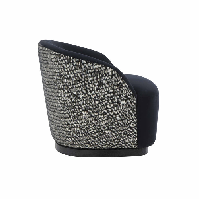 Reese - Velvet Swivel Chair - Black