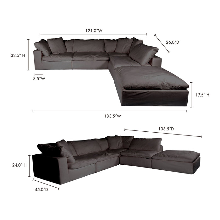 Clay - Dream Modular Sectional Livesmart Fabric - Light Gray