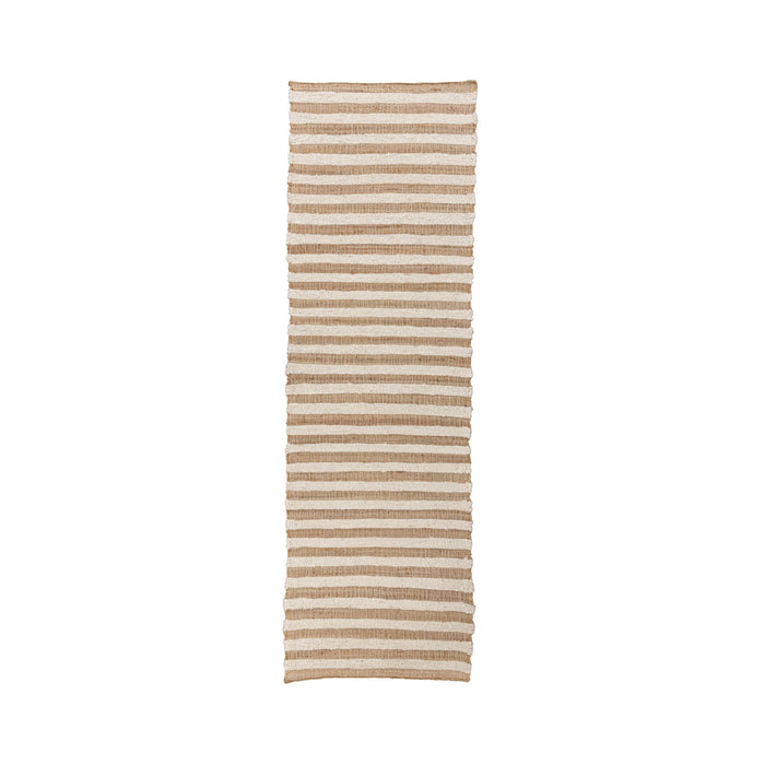 Rhodes - 2.6' x 8' Stripe Area Rug - Natural / Ivory