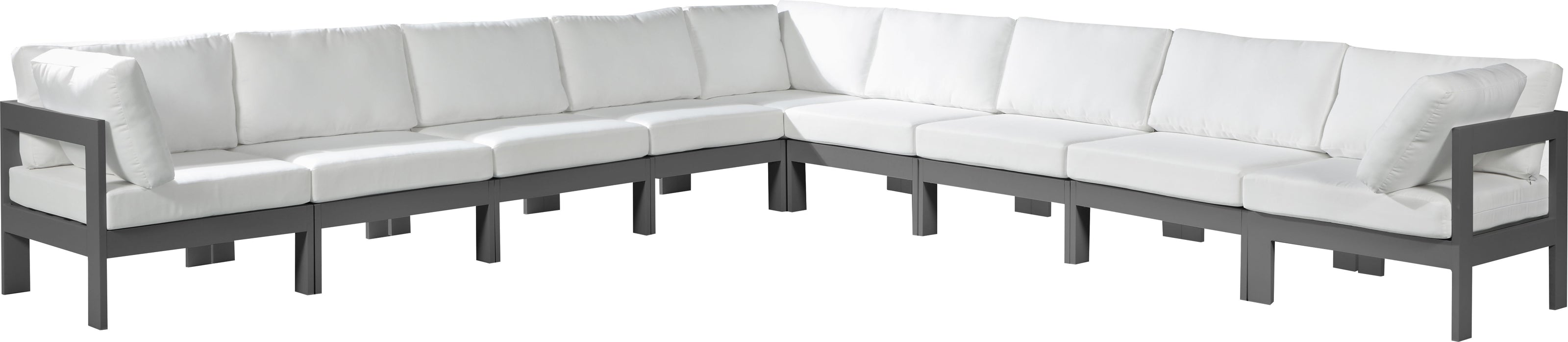 Nizuc - Outdoor Patio Modular Sectional 9 Piece - White - Modern & Contemporary