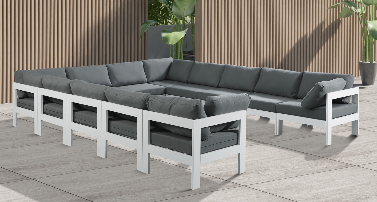 Nizuc - Outdoor Patio Modular Sectional 12 Piece - Grey - Fabric