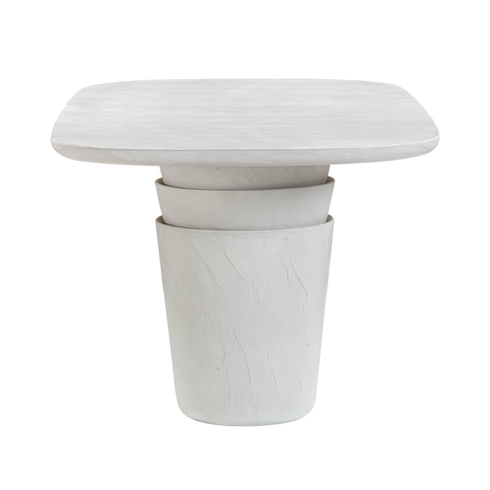 Margot - Faux Plaster Indoor / Outdoor Concrete Dining Table - Light Grey