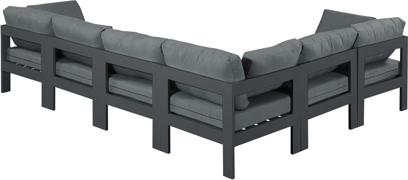 Nizuc - Outdoor Patio Modular Sectional 6 Piece - Grey