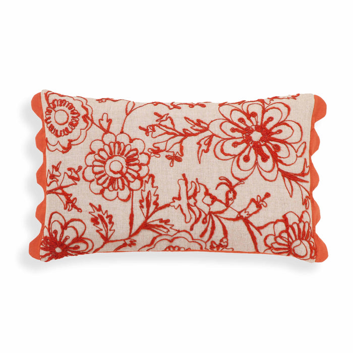 Portia - Embroidered Cotton Flex 20" x 12" Accent Cushion