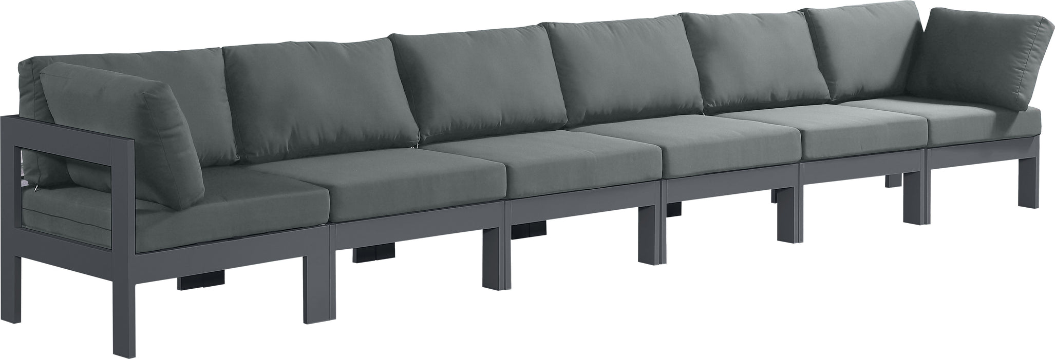 Nizuc - Outdoor Patio Modular Sofa With Frame - Grey - With Frame