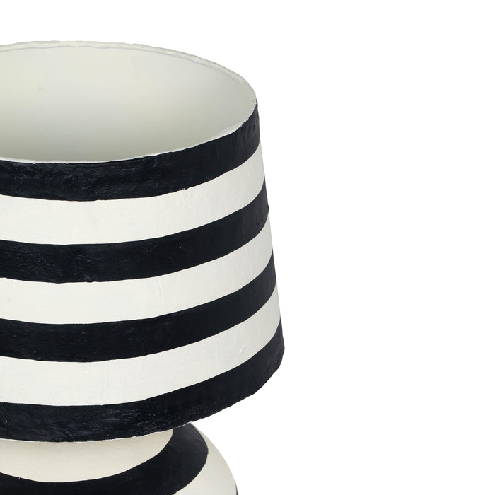 Positano - Striped Papier Mache Table Lamp