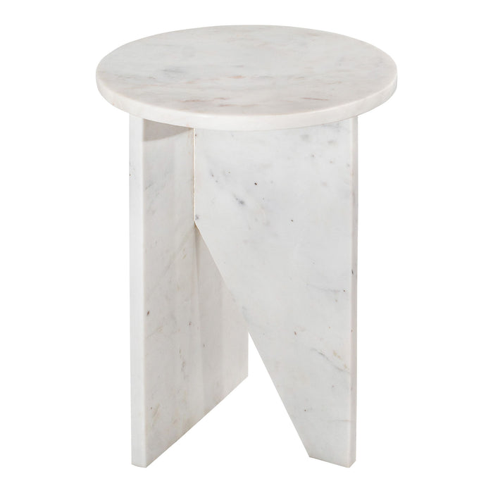 Grace - Accent Table White Marble - White