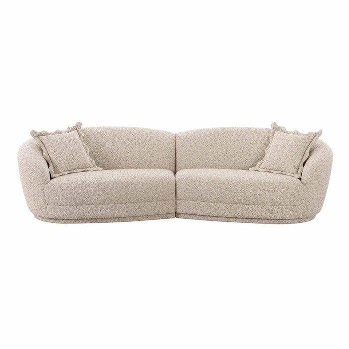 Marion - Textured Boucle Sectional - Two-Tone