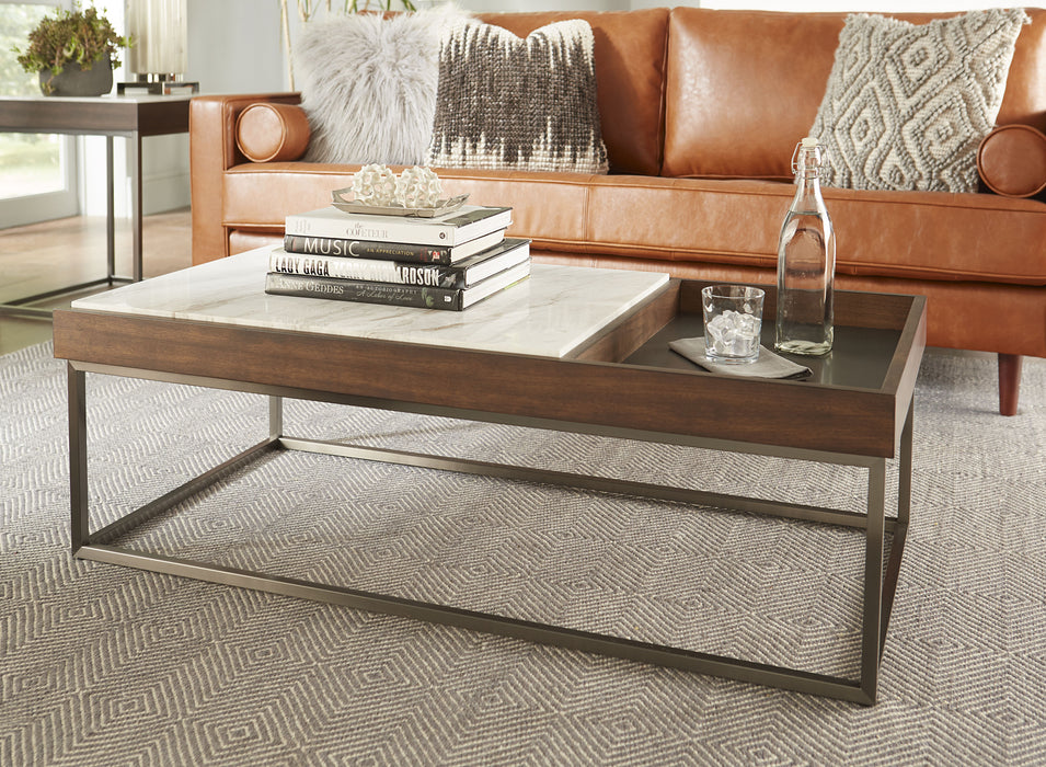 Ennis Coffee Table - Brwn Sbl