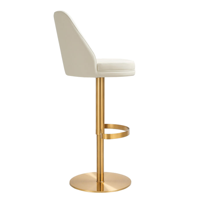 Maven - Adjustable Swivel Stool - Cream and Gold