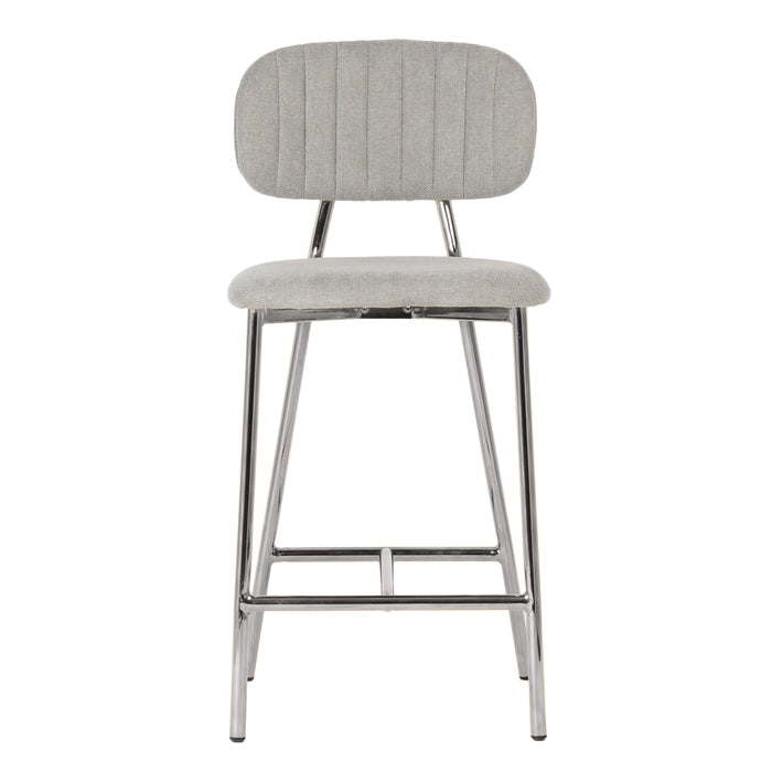 Ariana - Counter Stool With Silver Legs (Set of 2) - Grey