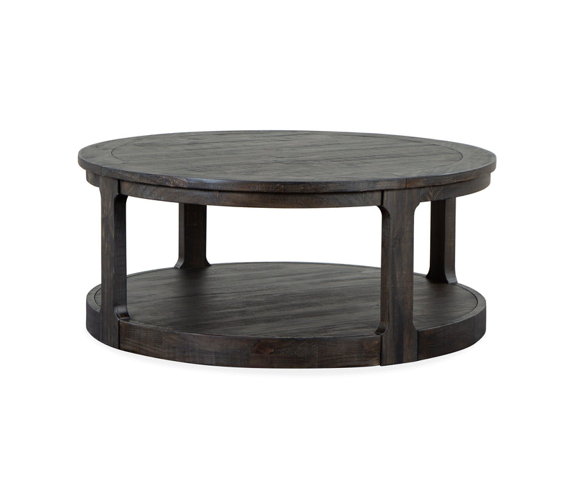 Boswell - Round Cocktail Table (With Casters) - Peppercorn