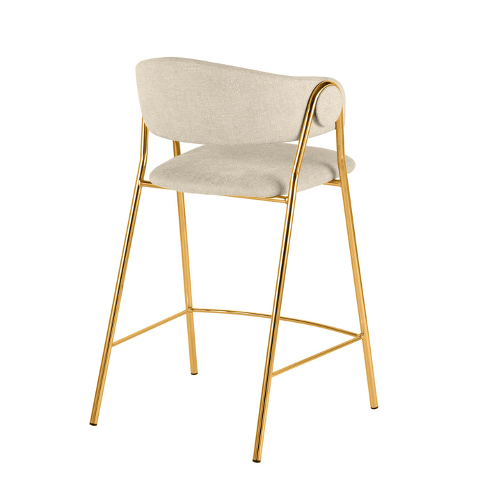 Lara - Counter Stool (Set of 2) - Golden / Cream