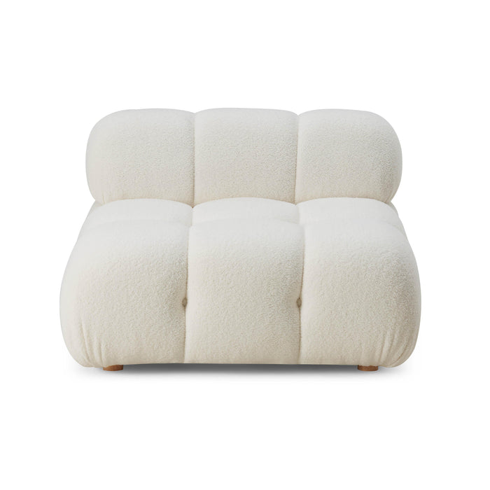 Calliope - Vegan Shearling Modular Armless Chair - Cream